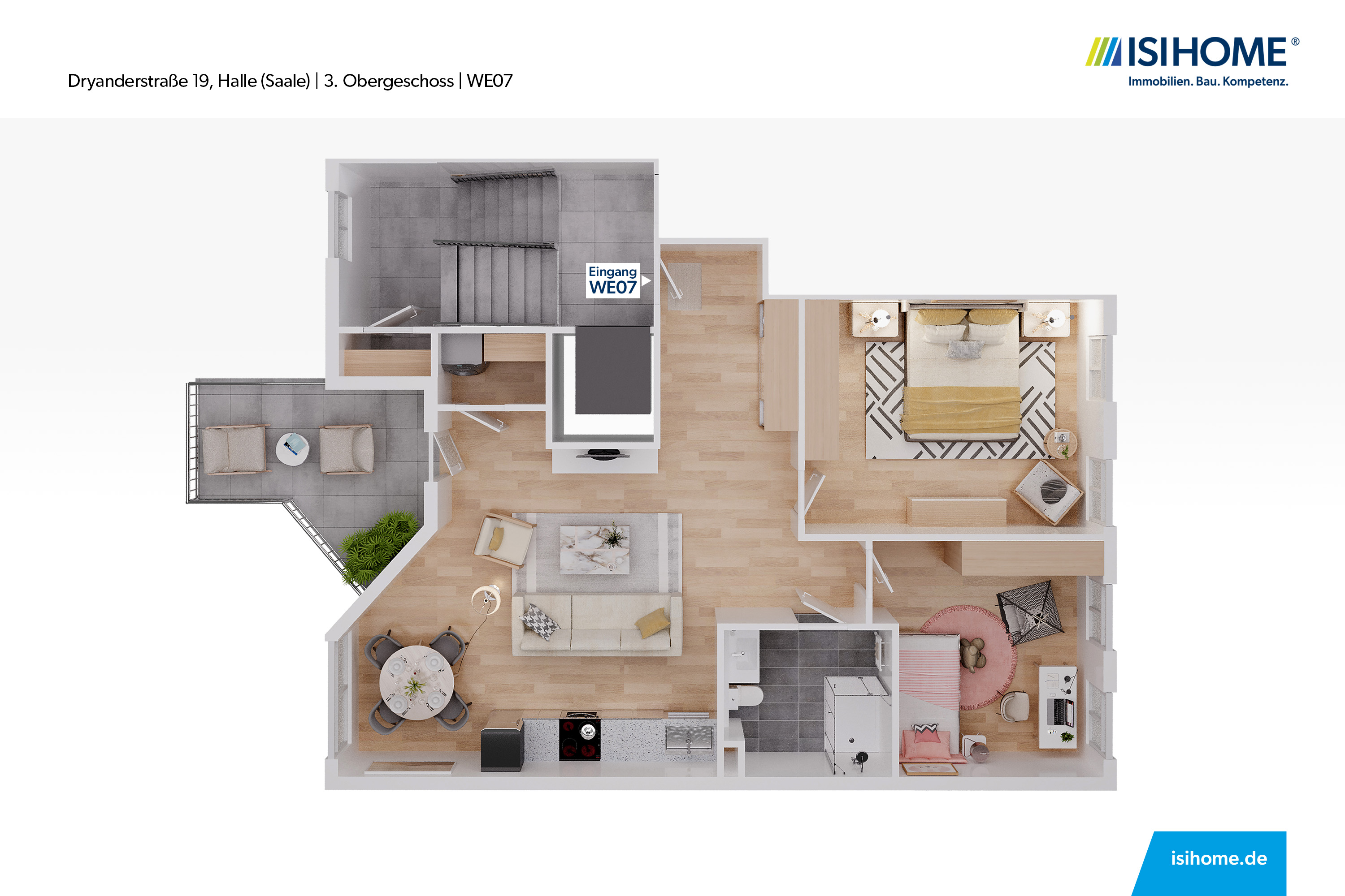 3-Raumwohnung mit Balkon - WE07, 06110 Halle (Saale), Etagenwohnung