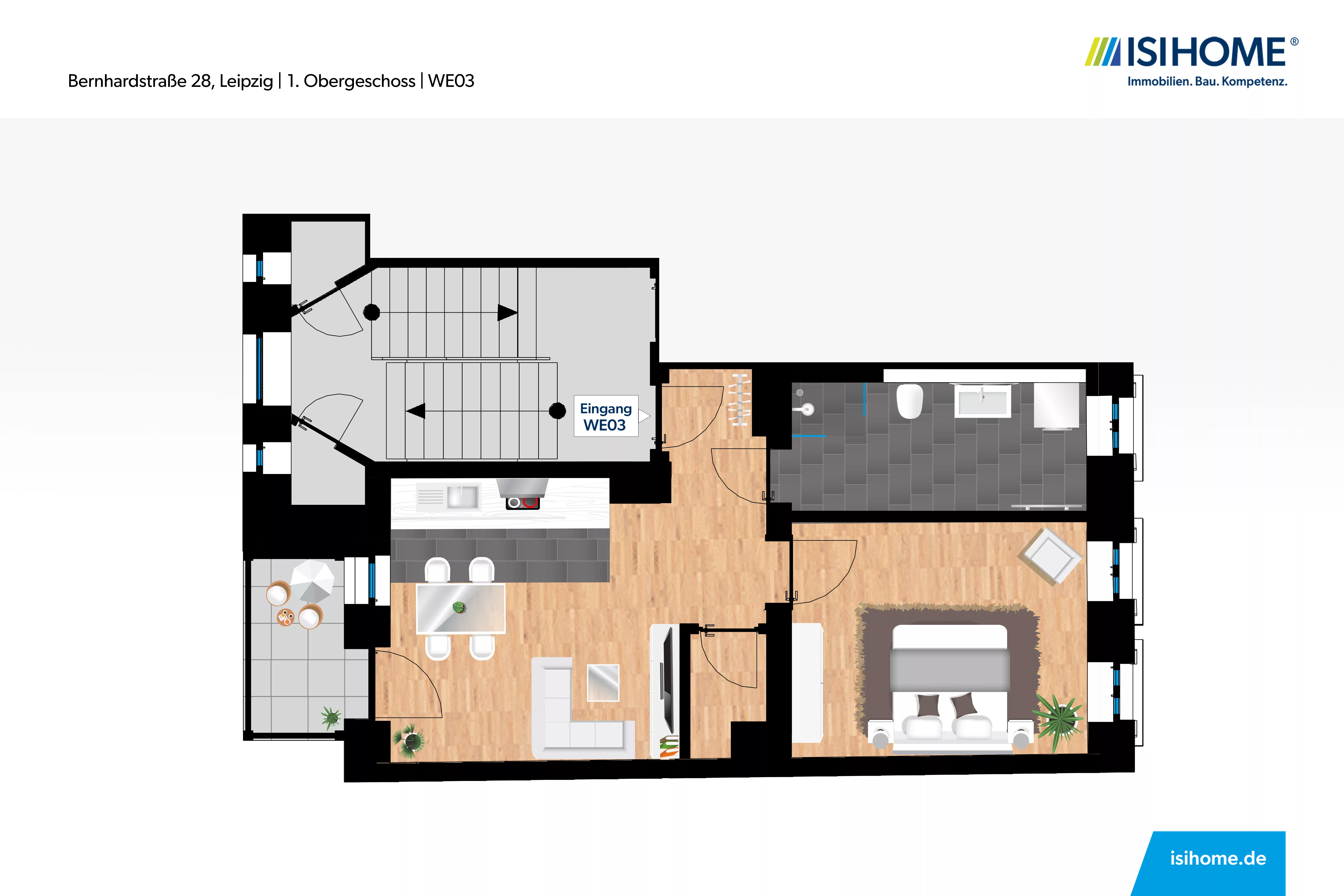 ab 01.02.2027 - frisch sanierte 2 Raumwohnung mit Balkon - WE03, 04315 Leipzig, Etagenwohnung