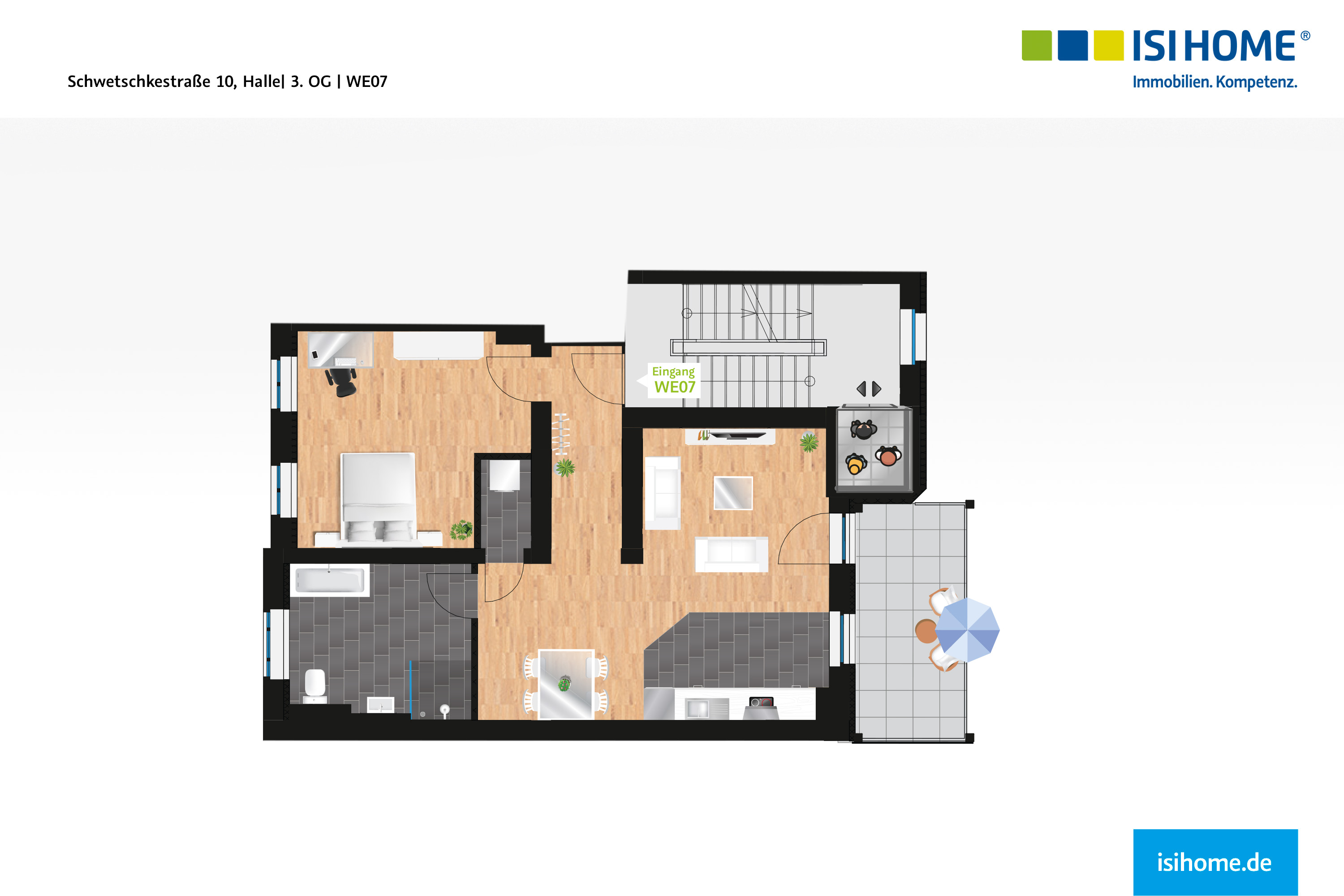 Sanierte 2-Raumwohnung mit Balkon & Stellplatz - WE07, 06110 Halle (Saale), Etagenwohnung
