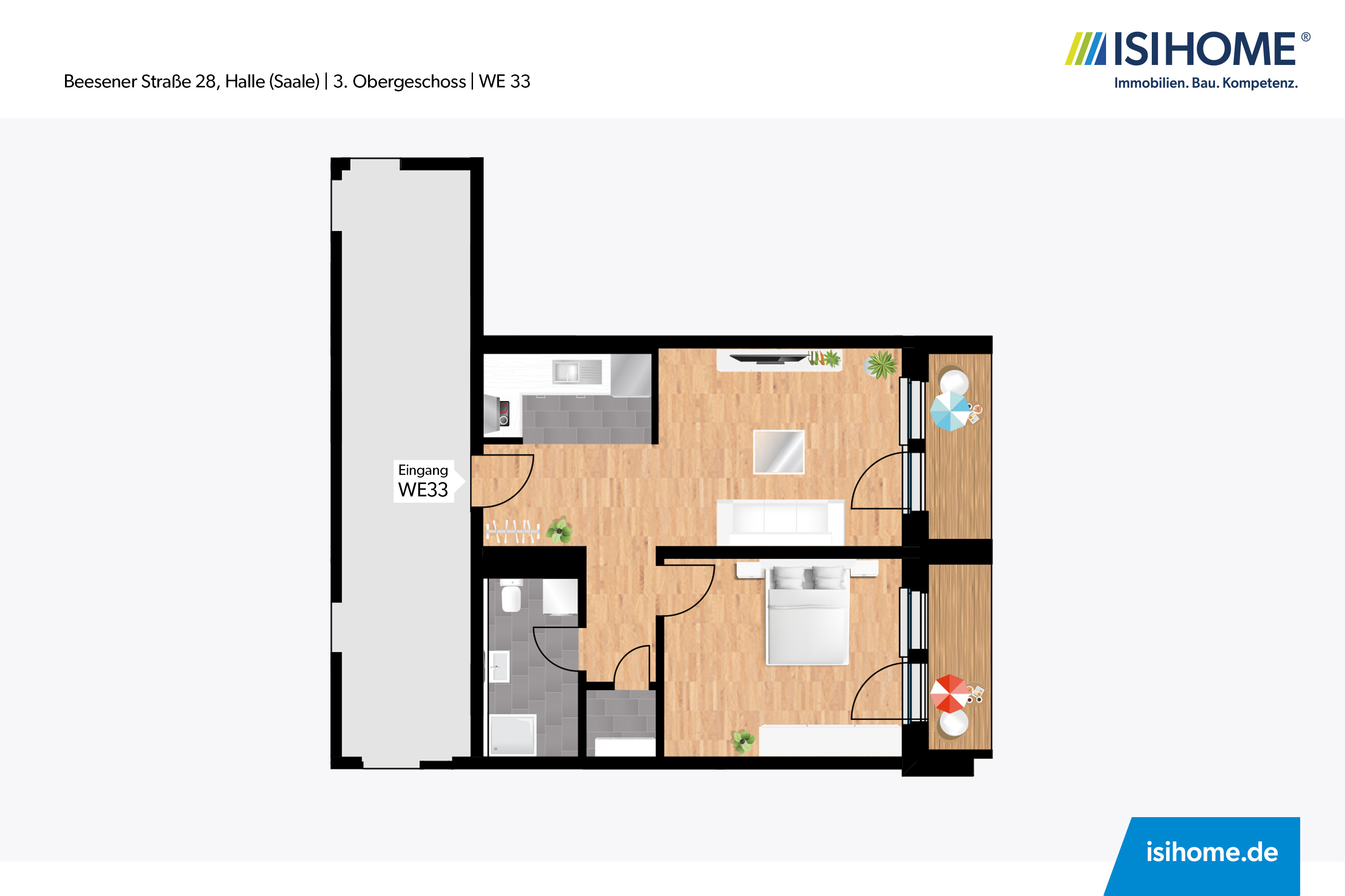 Zentrale Lage - Barrierearme 2-Raumwohnung mit Sonnenbalkon - WE33, 06110 Halle (Saale), Etagenwohnung